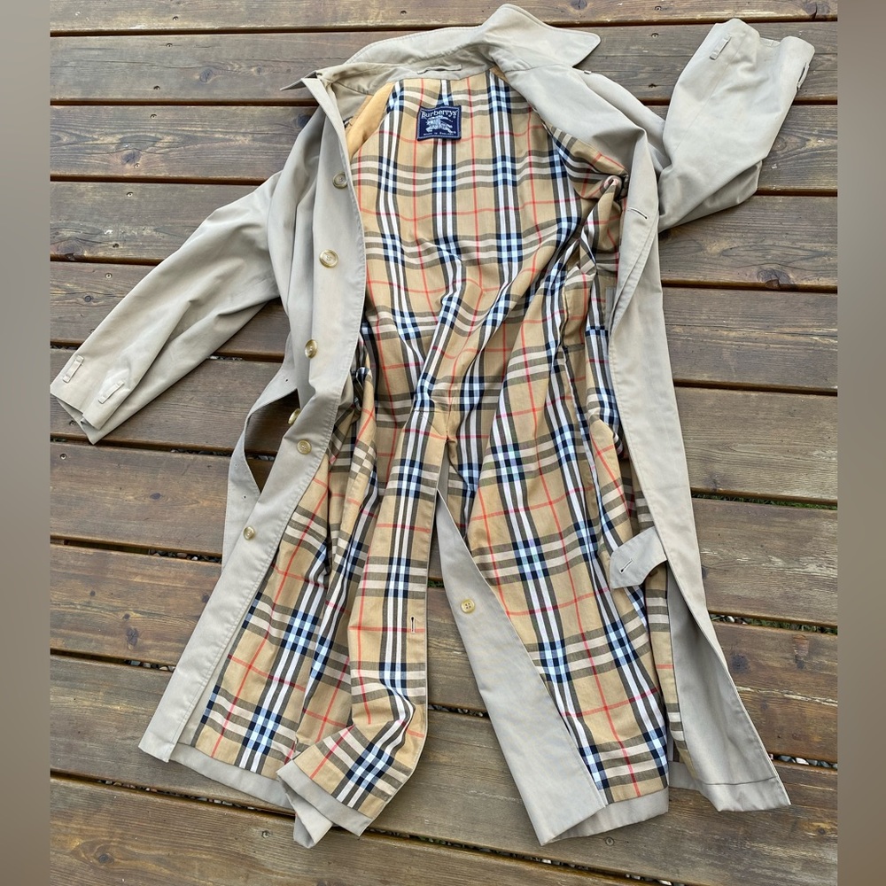 Vintage Burberry Trench w/Nova CHECK Lining🔥Made in 🇬🇧UPSCALE Details🔥GUC/C+ - Picture 3 of 16